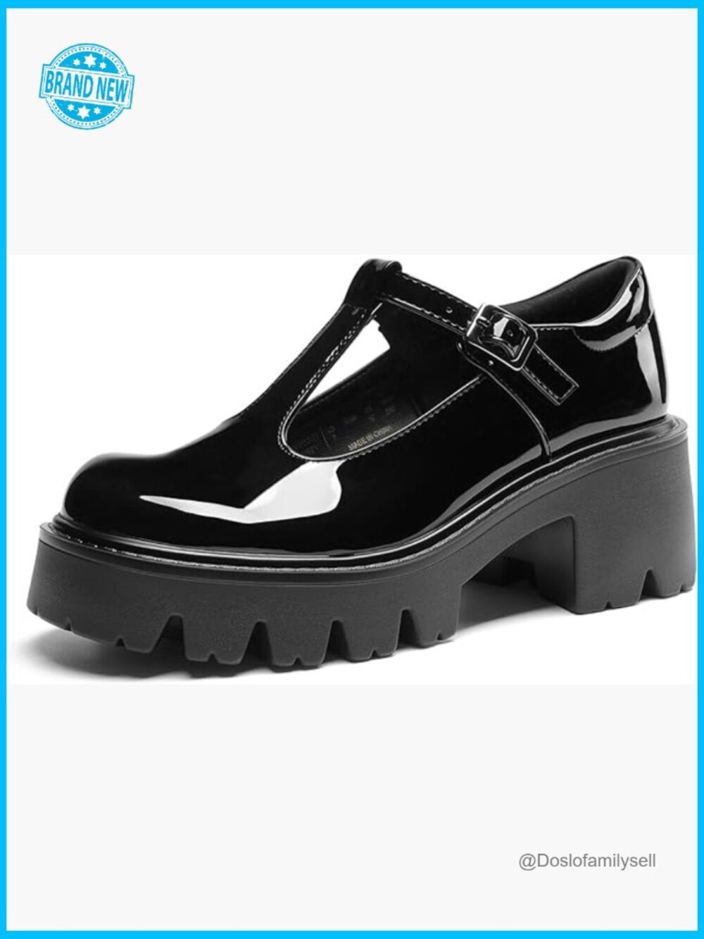 T-Strap Mary Jane Shoes Low Platform Chunky Block Heels Work Pumps Comfortable